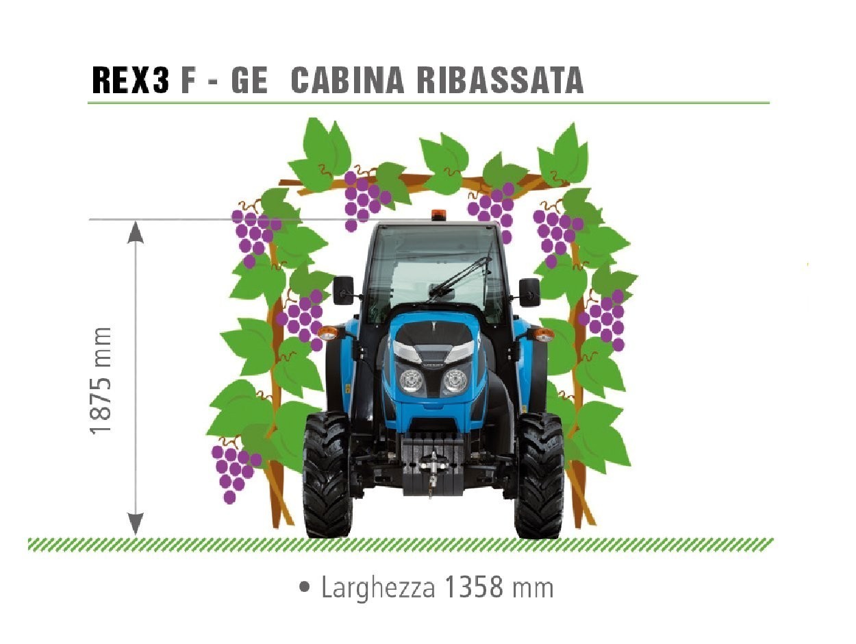 informazioni landini size rex 3 f ge cabina ribassata