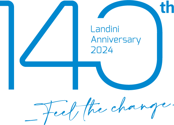 Logo 140 aniversario Landini - color azul